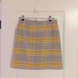 Loft a-line plaid skirt, darted in back, wool blend, fully lined